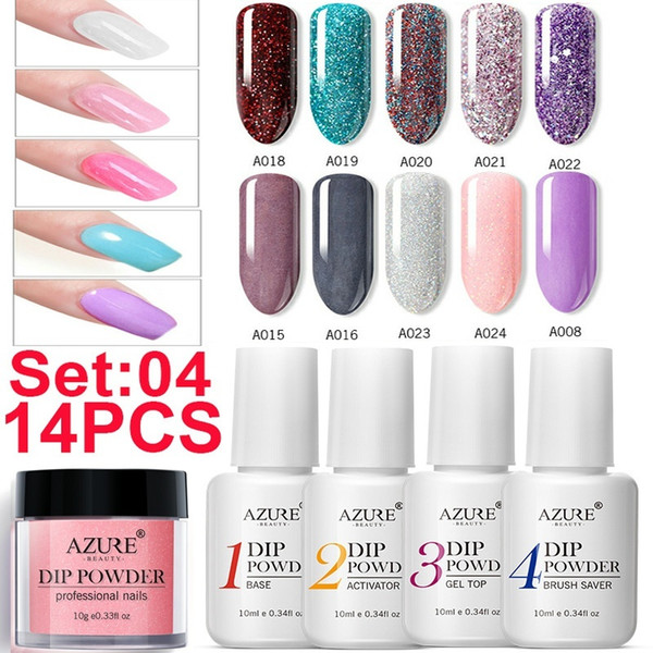 14Pcs/Set Dipping Nail Starter Kit Easy Acrylic Powder And Gel Resin Kit For Dip Starter System For French Set by Dip Well Nails