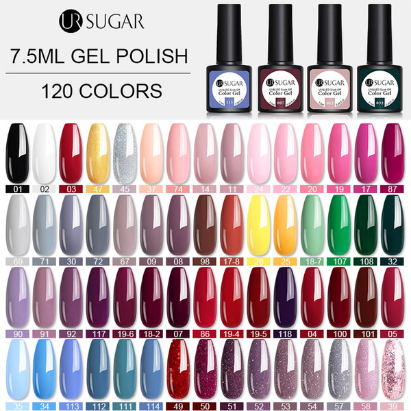 UR SUGAR 7.5ml Gel Nail Polish Pink Purple Color Series UV Led Nail Varnish Semi Permanant Gel 60 Colors Soak Off UV Polish