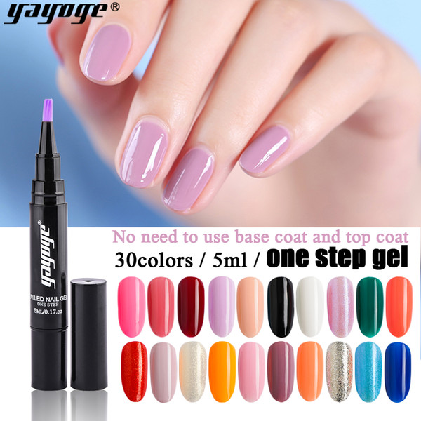 Yayoge Gel Nail Polish Pen for Nail Art Glitter One Step Gel Pencil 10 set 2pcs 2 Colors Soak Off Varnish Gel