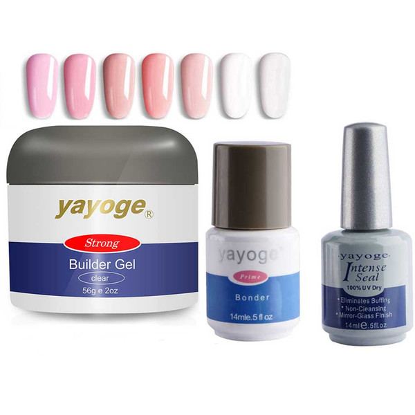 Yayoge Poly Gel Kit Nail Poly Builder Gel 56g 7 Colors with Base Coat Top Coat Nail Enhancement Builder