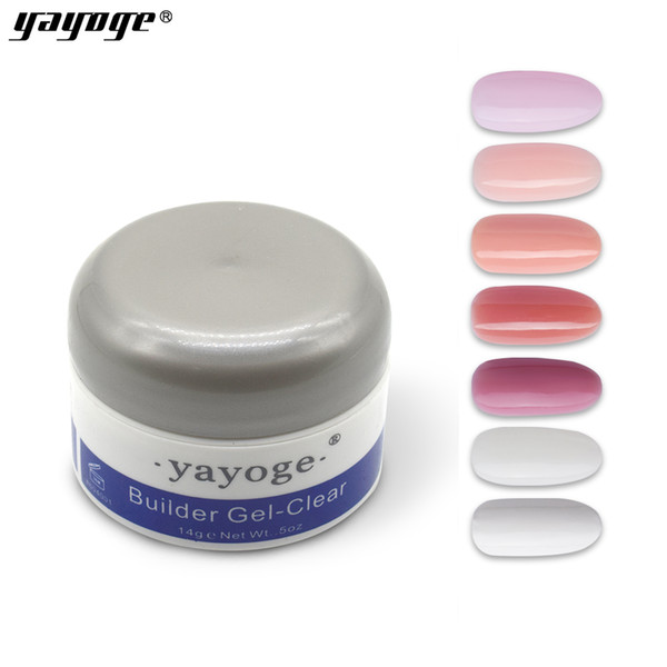 Yayoge Nail Poly Builder Gel for Nail Extension Nail Enhancement Builder Gel Varnish Quick UV Lacquer 14g 7 Colors