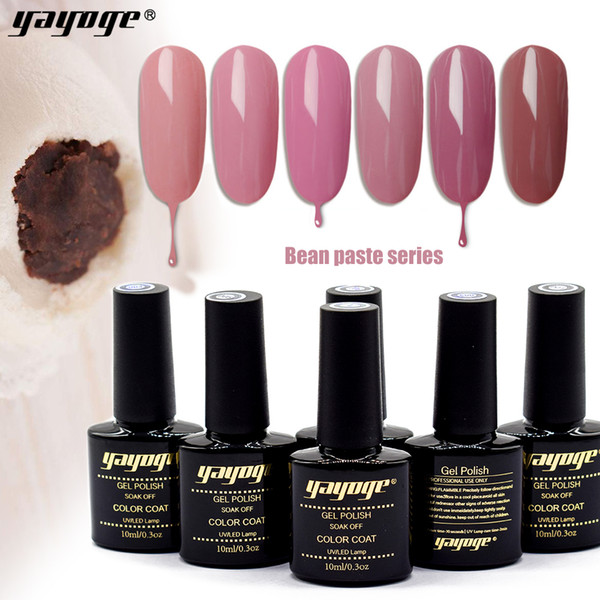 Yayoge Gel Nail Polish Bean Paste Series for Nail Art Soak Off Gel Polish Enamel Varnish LED UV Gel 10ml 6 Colors