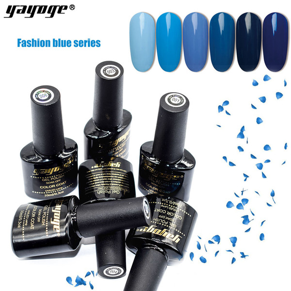 Yayoge Gel Nail Polish Blue Series for Nail Art Soak Off Gel Polish Enamel Varnish LED UV Gel 10ml 6 Colors