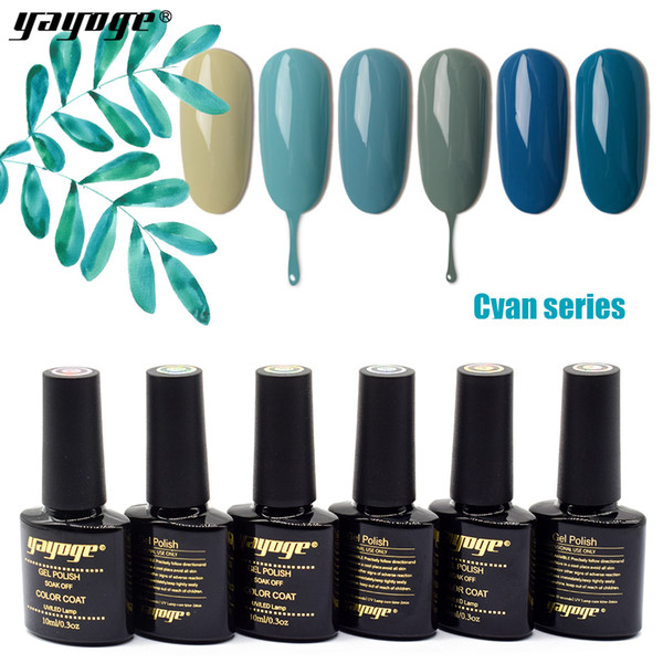 Yayoge Gel Nail Polish Cvan Series Soak Off LED UV Gel Varnish Salon 10ml 6colors nail art DIY manicure Gel Nail Polish