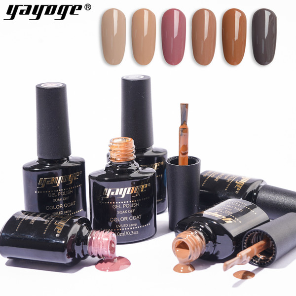 Yayoge Gel Nail Polish Peruvian Brown Series for Nail Art Soak Off Gel Polish Enamel Varnish LED UV Gel 10ml 6 Colors