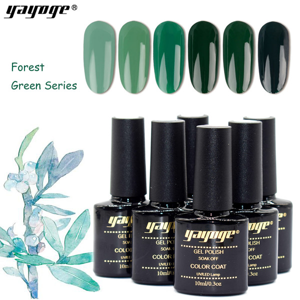 Yayoge Gel Nail Polish Forest green Series Soak Off LED UV Gel Varnish Salon 10ml 6colors Nail Art DIY manicure Gel Nail Polish