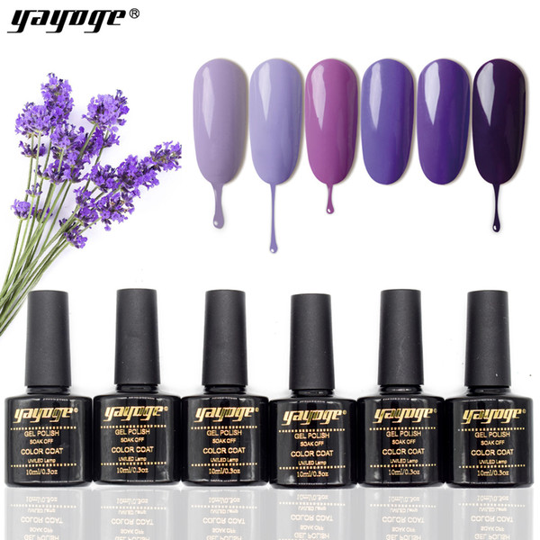 Yayoge Gel Nail Polish Lavender Series Soak Off LED UV Gel Varnish Salon 10ml 6colors nail art DIY manicure Gel Nail Polish