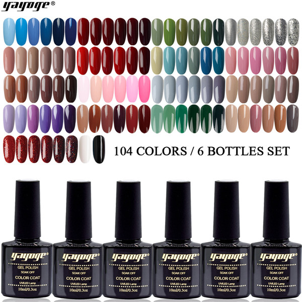 Yayoge Gel Nail Polish 17 Series 6pcs 6 Colors Soak Off LED UV Gel Varnish for Nail Art DIY Salon Set