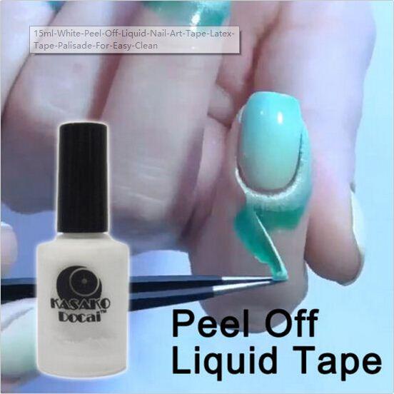 15ml White Peel Off Liquid Nail Art Tape Latex Tape Palisade For Easy Clean Base Gel Coat DIY Tool