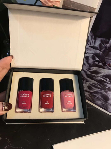 Nails Art Famous 3pcs Nail Polish Set brand Nail Colour 495 Mica Rose+475 Dragon+ 643 Desirio Nail Polish Set