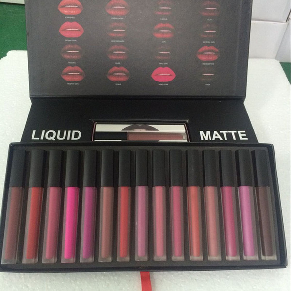 Beauty Matte Liquid Lipstick Lip Gloss 16 Colors Lipsticks Makeup Lipstick Set Lip Kit Gift Box