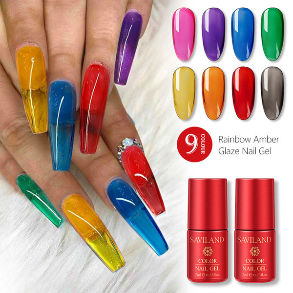 New Popular Rainbow Amber Glass Glue Transparent Jelly Glue Nail Polish Good Use