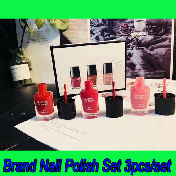 Hot makeup 3pcs Nail Polish Set Nail Colour 495 Mica Rose+475 Dragon+ 643 Desirio Nail Polish Set J2102