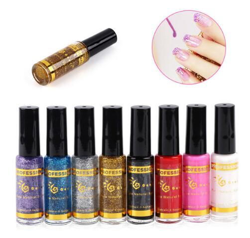 Holographic 3D Shinny Nail Glitter Polish Liner Brush Nails Decoration Varnish Manicure Pull Line Pen Nail Paint Lacquer