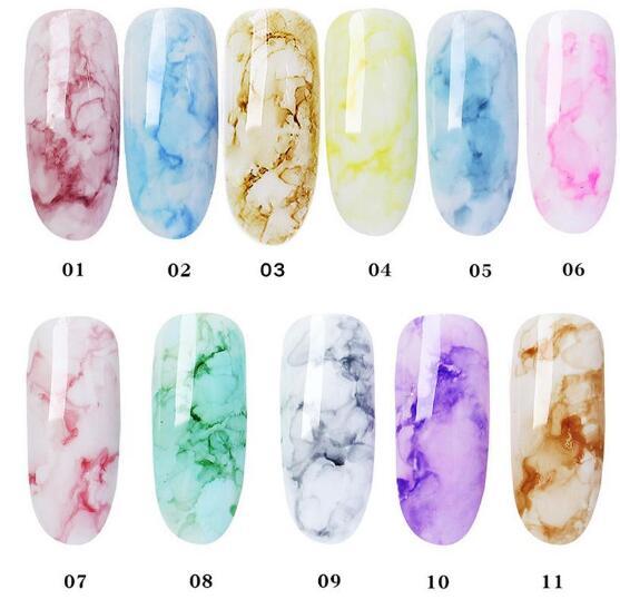 New Products UV Watercolors Ink Marble Nail polish art smoke color smudge bubble armor color smudge nail gel art tool DIY