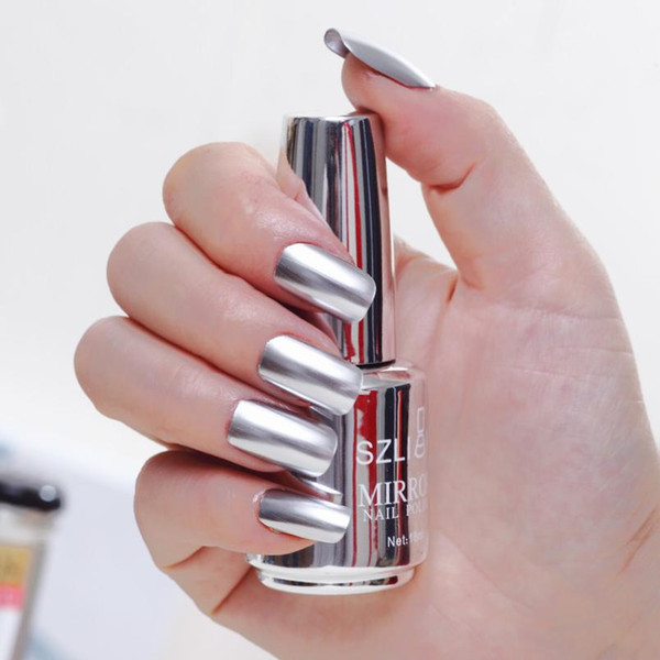 1PC New Metallic Nail Polish Magic Mirror Effect Chrome Nail Art Polish Semi Permanent Varnish Dropshipping 12colors #F