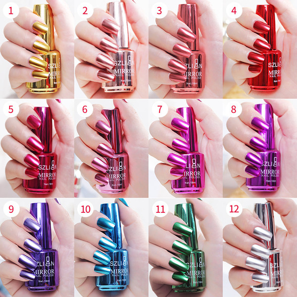 Mirror Nail Polish Metallic Stainless Steel Nail Polish For The Fashion Decoration As The Gift 12 Colors Optional