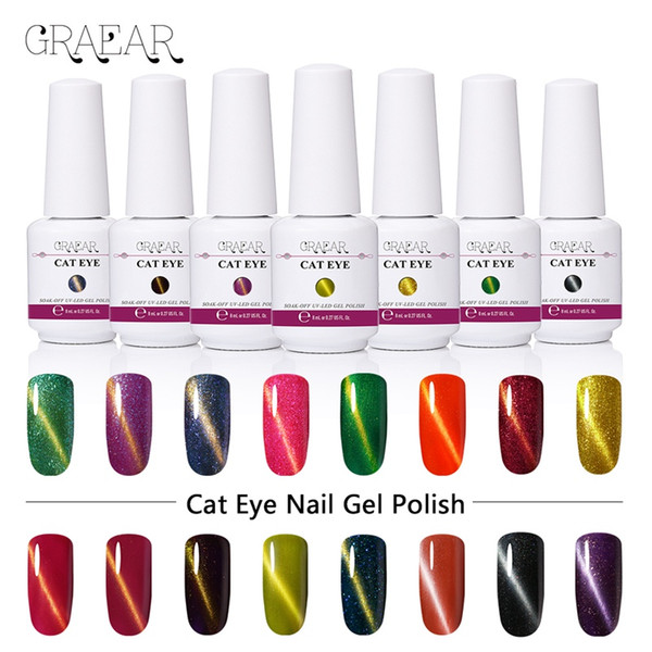 2019 New GRAEAR Magnet UV Gel Varnish Color Magnetic Cat Eye Gel Nail Polish 8ml 3D Effect Cat's Eye Gel Polish Lacqeur