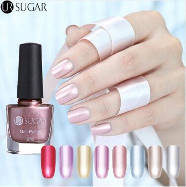 UR SUGAR 6ml Metallic Nail Polish Mirror Effect Lacquer Rose Gold Silver Shiny Metal Nail Varnish Manicure Nail Art Polish DIY