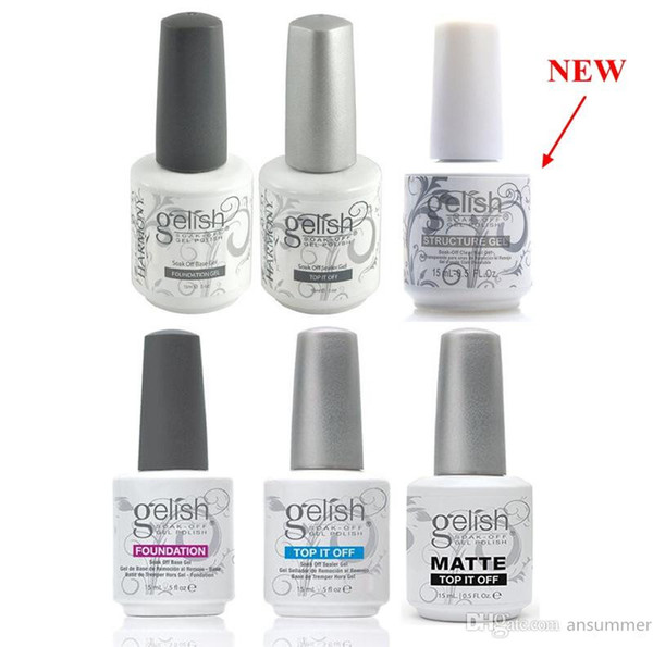 Harmony Gelish Nail Polish Gel Soak off LED UV STRUCTURE GEL TOP it off and Foundation nail art Gel Polish frence nails