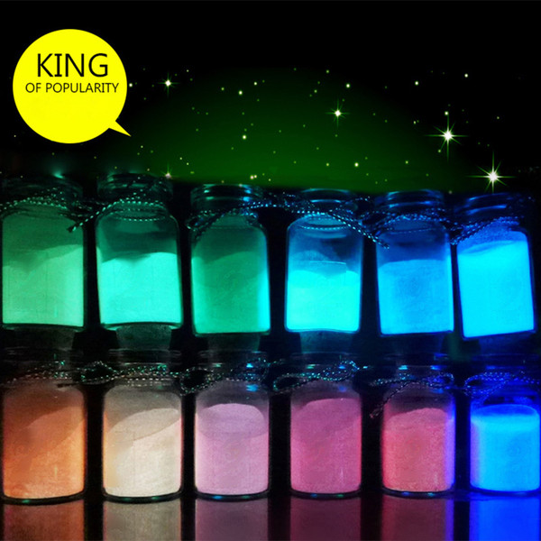 Wholesale-12 Colors Fashion Super Bright Glow in the Dark Powder Glow Luminous Pigment Fluorescent Powder Brightly Colored Powder #78752