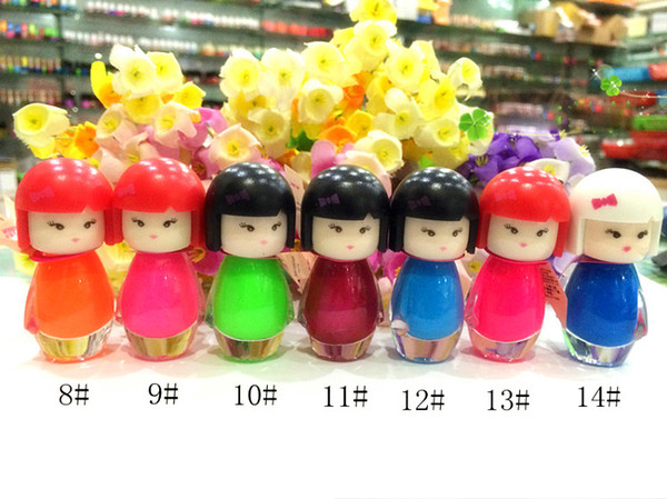 wholesale Cool Dan doll head nail polish candy color paillette the transparent black vial 46 color Nail Polish