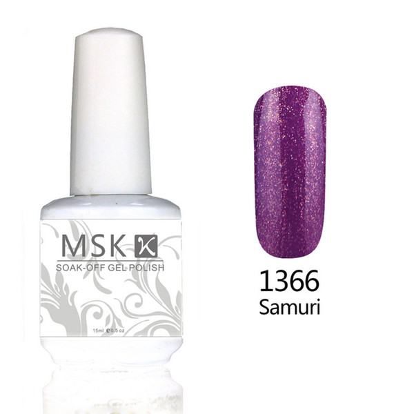 Wholesale- MSK Gel Polish Soak-off UV Led Gel Nail Polish Long-lasting Nail Art 15ml 1366