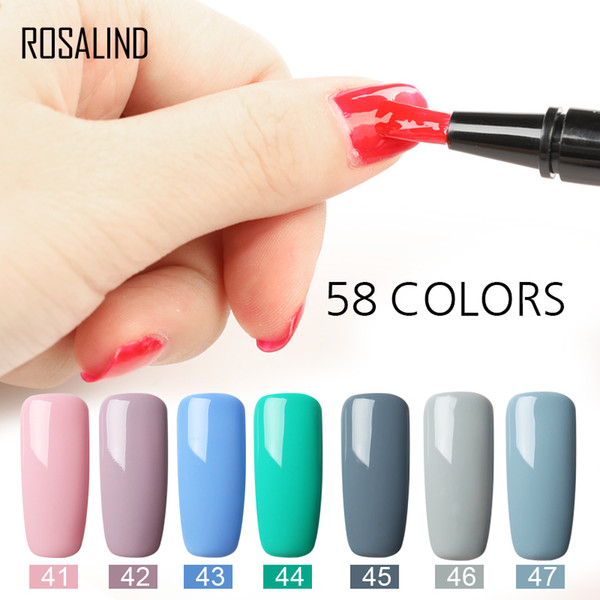 ROSALIND 58 Colors Multiple Colour Painting Gel Varnishes Soak-off UV LED Gel Polish Pen Nail Polish Nails Art Base Manicure 5ML