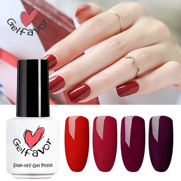 Gelfavor 7ml Red Series Nail Polish No.2601-2612 UV LED Gel Polish Soak off Pure colors Nail Gel