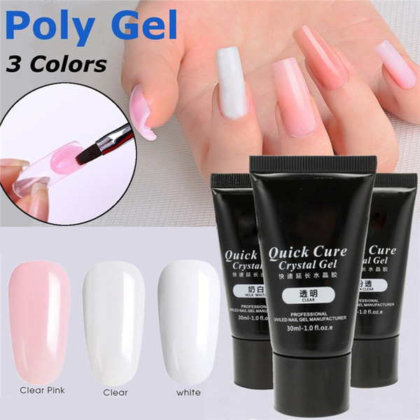 30ml Nail Gel Quick Building UV Gel Fibre Glass Hard Jelly Nails Extension Tips Clear Camouflage Lacquer DIY Salon Manicure