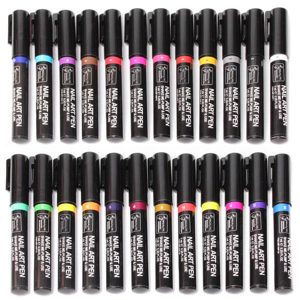 24 colors Nail Art Pen Painting Design Tool Drawing For 3D Nail Art DIY Decoration UV Gel Polish