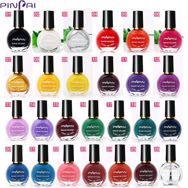 PinPai Hot Selling 26 Colors Nail Printing Polish 1PCS 10ml Painting Nail Polish for Stamping Fluorescent Neon Nail Art Polish