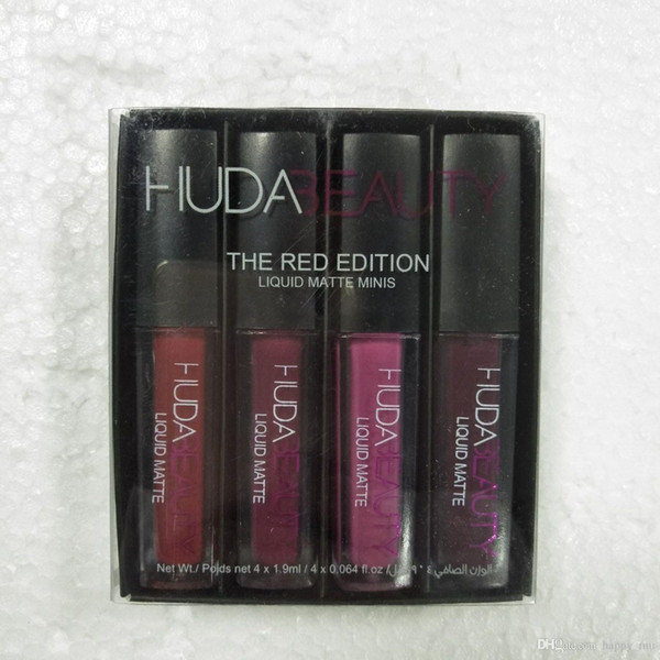 Liquid Lipstick Kit The Red Nude Brown Pink Edition Mini Liquid Matte Lipstick 4pcs/set lip gloss ( 4 x 1.9ml )