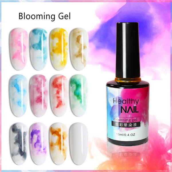 15ml Watercolor Ink Nail Polish Blooming Gel Smoke Effect Magic Smudge Bubble DIY Varnish Manicure Decoration Nail Art Salon Set