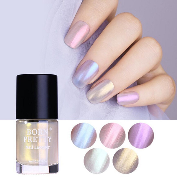 BORN PRETTY 9ml Transparent Shell Glitter Nail Polish Lacquer Varnish Holographic Nail Polish Nail Art Decoration