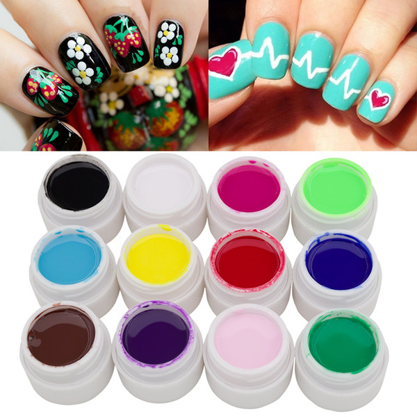 Wholesale- 1Pcs Esmaltes Permanentes Gel Nail Polish Bio Gel for Nails Art Painting Polish Nails Glue Set Color Uv Varnishes Glue