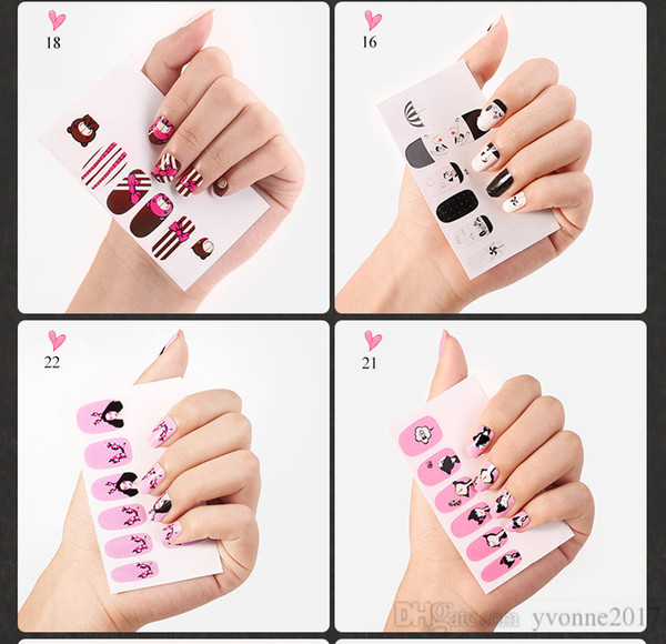 Free shipping colorful nail sticker DIY beauty nailpaper peel off nail sticker 23kinds styles for choose changeable DIY beauty nail