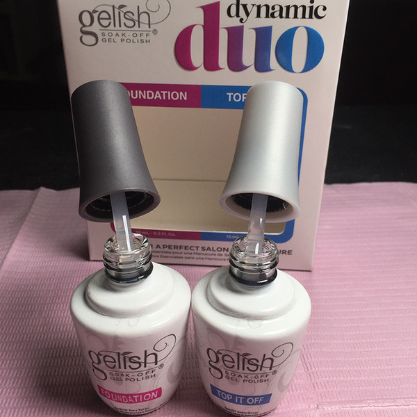 2PCS/SET Harmony Gelish gel nail polish colors no wipeTop coat and Base coat foundation and top it off with box