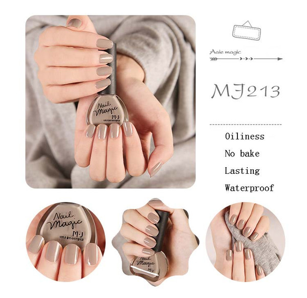 2017 New Fashion Nail polish WAaterproof Lasting Nail Art 12ml Dryer No Shed Grey 6 Colors Nail varnish Environmental