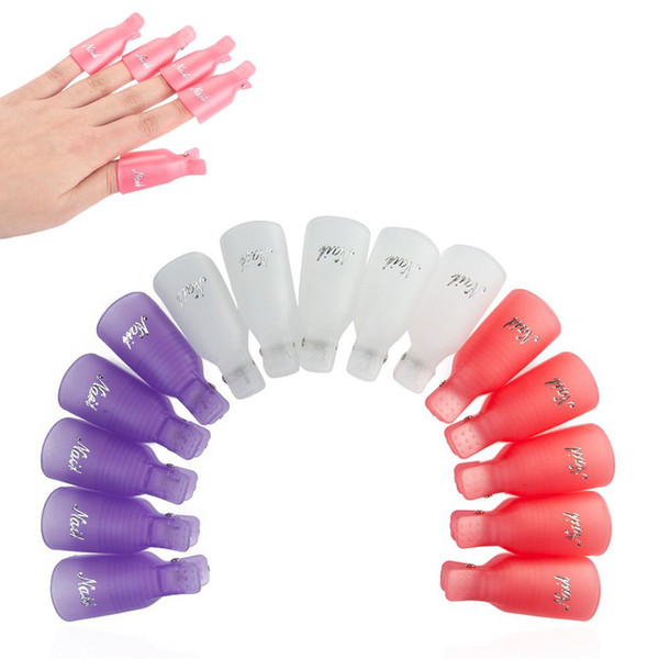 10 Pcs/Lot Remover Gel Polish Nail Art Soakers UV Nail Degreaser Polish Wrap Tool Nails Remover Soak Off Cap Clip