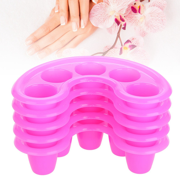 5pcs Nail UV Acrylic Gel Removal Bowl Five Holes Soak Off Finger Bowl Dishes nail remover Tools