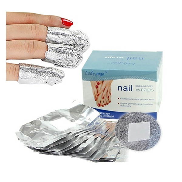 50Pcs Aluminium Foil Nail Wraps For Nail Art Soak Off Acrylic UV Gel Remover Tools Nail Polish Remover