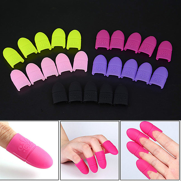 Wholesale 5Pcs/set Silicone Nail Art Polish Remover Soak Off Caps Reusable DIY Manicure Nail Design UV Gel Remove Soak Off Caps