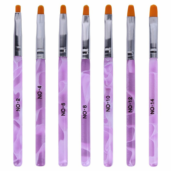 NA024 7pcs/lot Nail Art Brush Pens Nail Brushes UV Gel Nail Polish Painting Drawing Brushes set Manicure Tools Set Kit