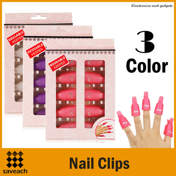 3 Color Salon DIY Nail Art Tool Gel-off Reusable Keeper Acrylic UV Gel Nail Polish Remover Soaker Clip Cap Wrap