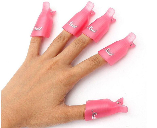 Fashion Hot 10pcs/lot Plastic Nail Art Soak Off Cap Clip UV Gel Polish Remover Wrap Tool Gofuly