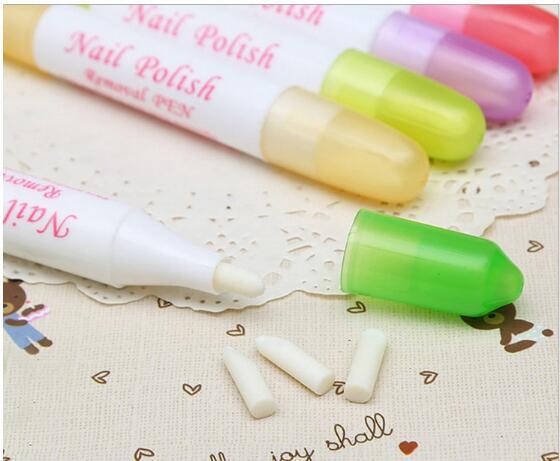 1Pcs Nail Art Polish Corrector Remover Cleaner Pen + 3 Replacement Manicure Nail Art mix color 2016