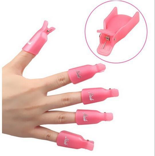 Fashion Hot 10pcs/lot Plastic Nail Art Soak Off Cap Clip UV Gel Polish Remover Wrap Tool Gofuly