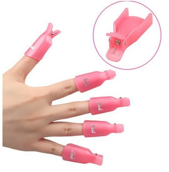 7 Colors Nail Art Plastic Cliper Gel Nail Polish Remover Soak Off Cap Clip UV Gel Polish Wrap Tool DIY Beauty Nail Care Tools