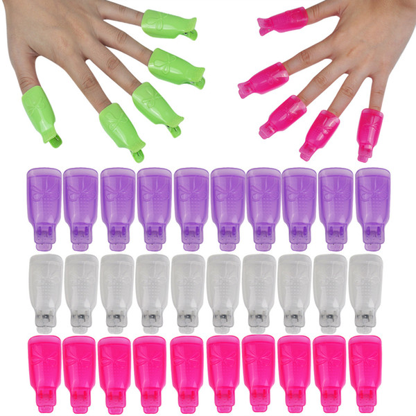 10PCS Nail Art Tools Plastic Gel Polish Remover Caps Clip Nail Manicure Remover Gel Polish Caps For Soaker